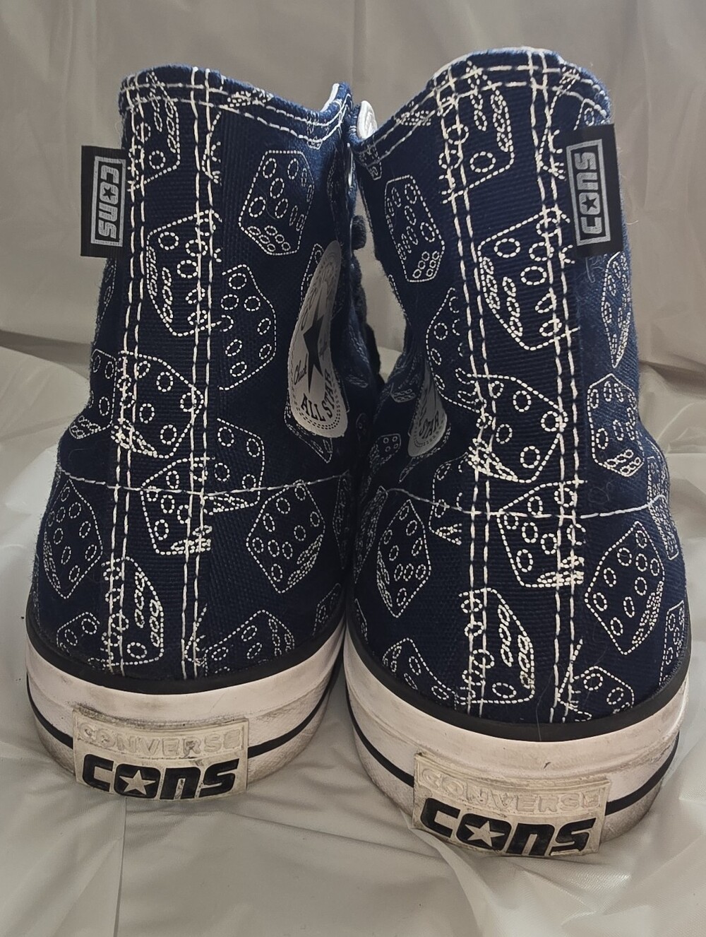 Blue Dice High Top Converse - Picture 4 of 5